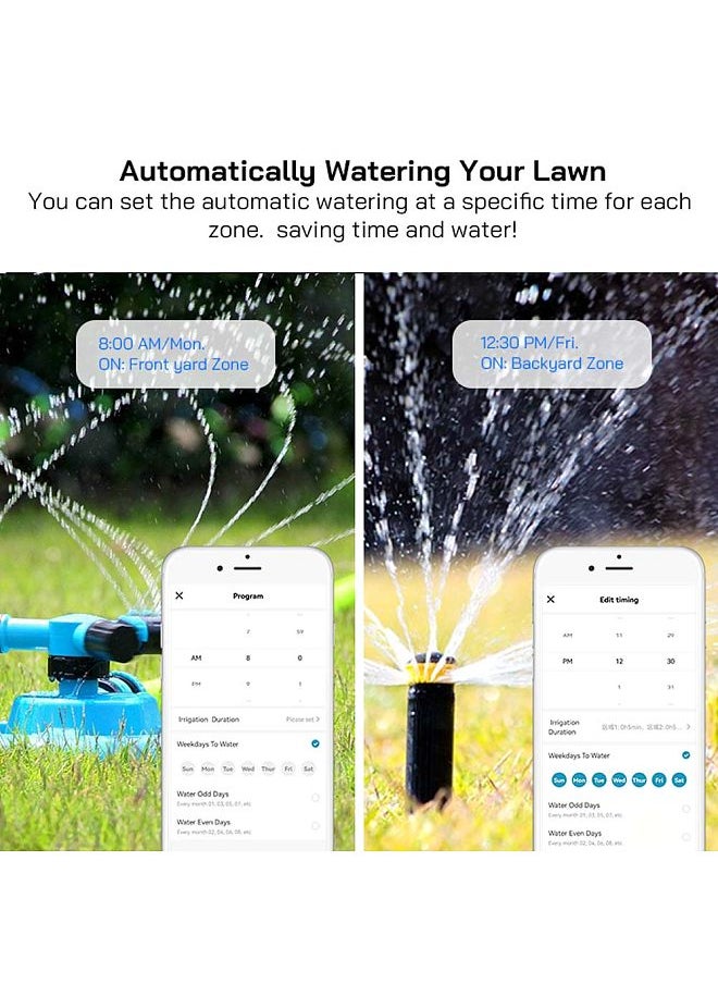 Tuya WiFi Sprinkler Controller Intelligent Irrigation Timer 8 Zones Automatic Watering Device Weather Aware Compatible with Alexa  Home for Garden Backyard Farmland Greenhouse