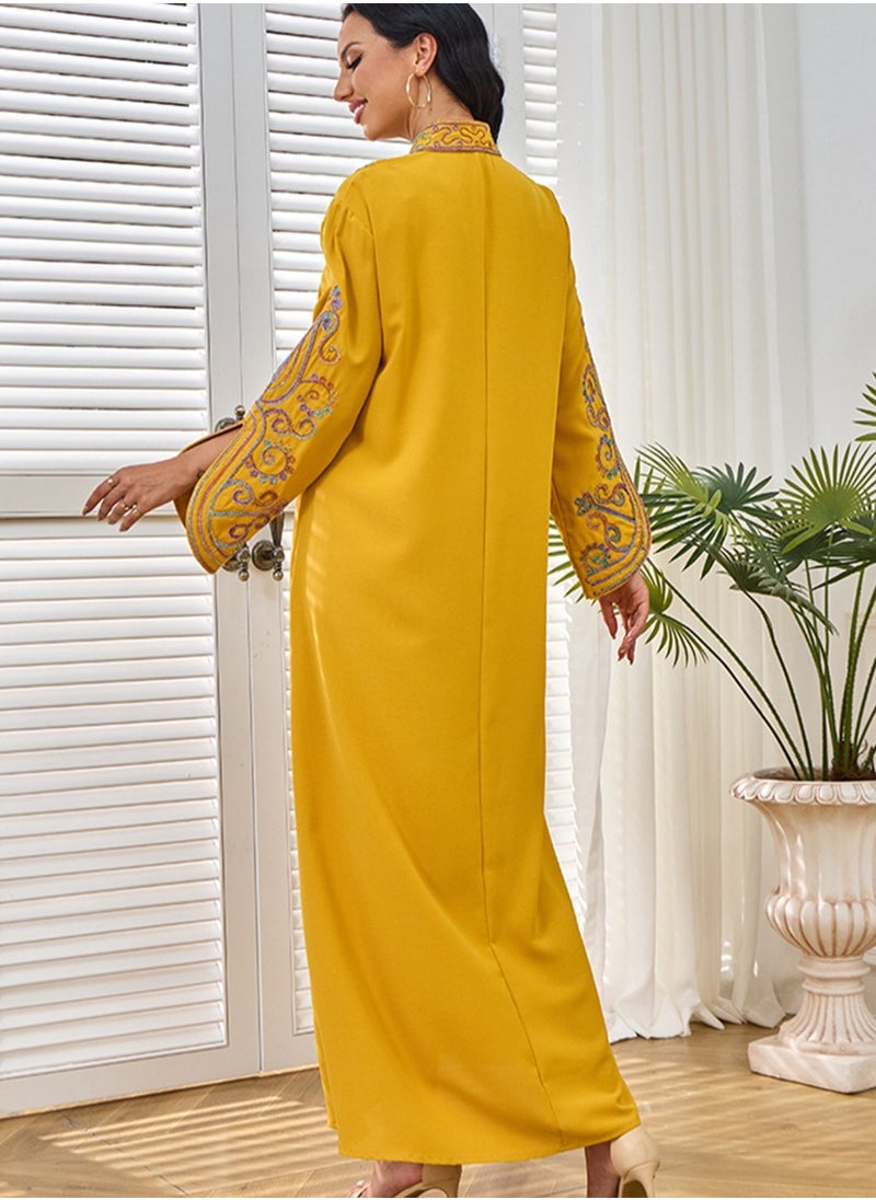 Elegant and beautiful embroidered Arabic jalabiya in fashion, Arabic abaya, dress suitable for various occasions, luxurious jalabiya,Unique sleeve design