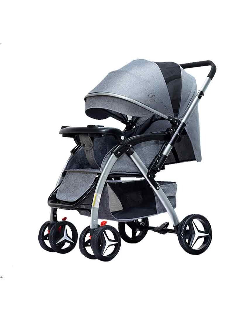 Creative Foldable Single Baby Stroller Baby Viewing Car With Large Space Sun Protection Solid Stainless Steel Frame Suitable For Babies Over One Year Old