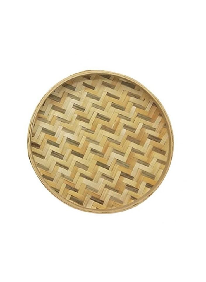 1-Piece Handmade Round Bamboo Weaving Sieve Fruit Seed Tea Basket Storage Organizer,22cm/8.66