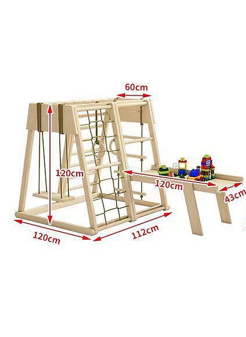 Jungle Gym Toddler Climbing Toys Indoor Playground Climbing Toys for Toddlers Montessori Style Playground Sets for Backyards Climbing Wall Rope Wall Climber Swing Toy Desk