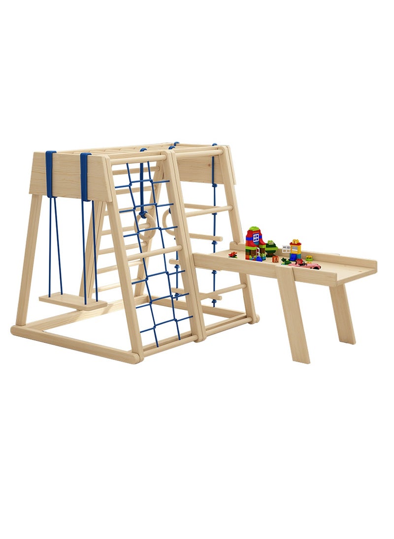 Jungle Gym Toddler Climbing Toys Indoor Playground Climbing Toys for Toddlers Montessori Style Playground Sets for Backyards Climbing Wall Rope Wall Climber Swing Toy Desk