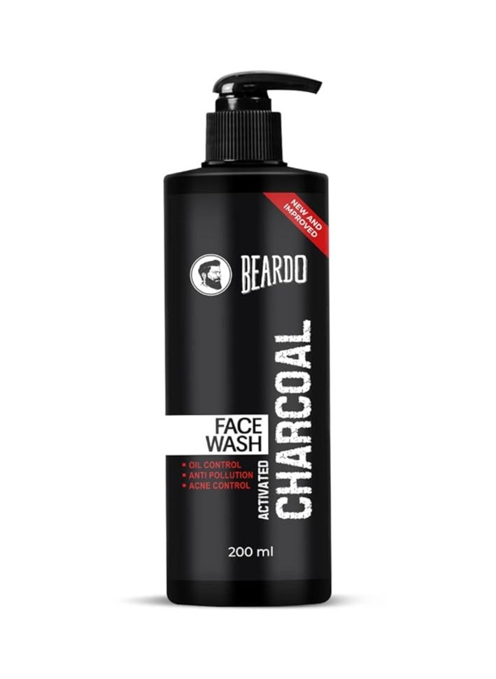 Beardo Activated Charcoal Face Wash for men, 200ml | For Deep Pore Cleaning and Removes Dirt | face wash for acne and pimples | face wash for oily skin