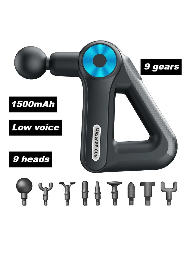 9 Heads 9 Gears Professional Total Fitness Massage Gun Small Golden Triangle Long Standby Massage Gun