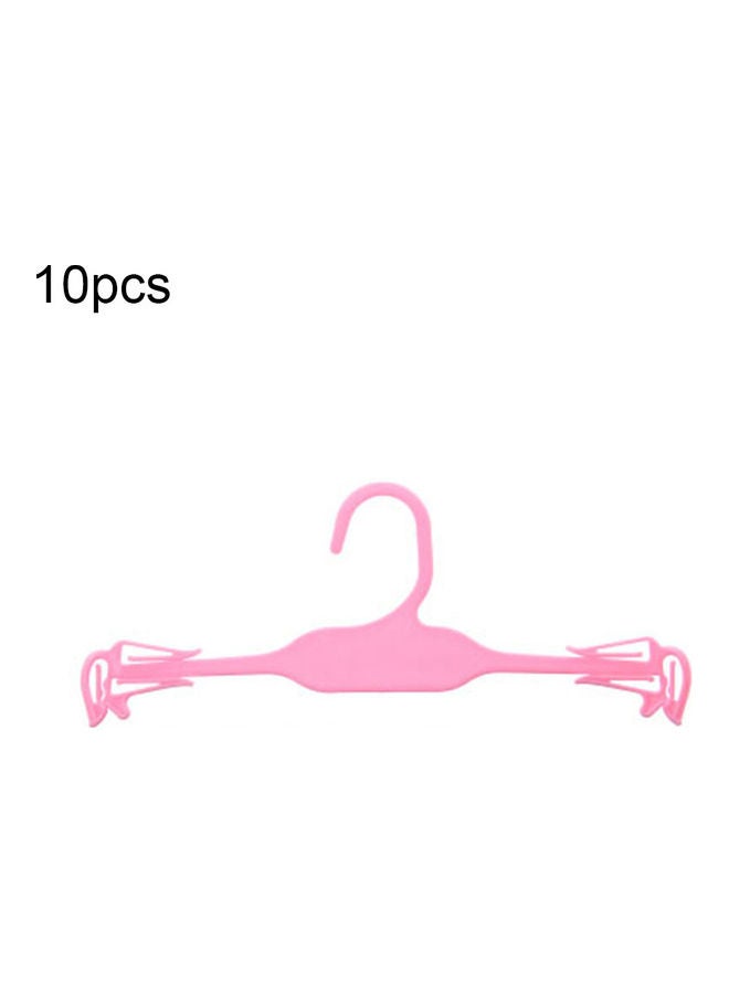 10-Piece Clothes Organizer Plastic Hanger Pink