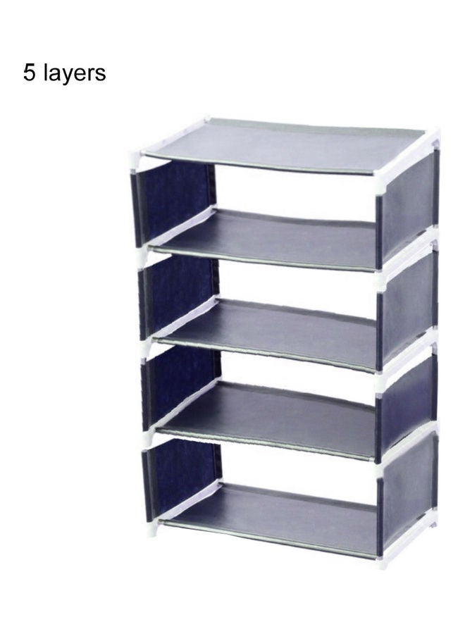 5-Layer Home Living Room Bedroom Shoes Storage Rack Grey/White