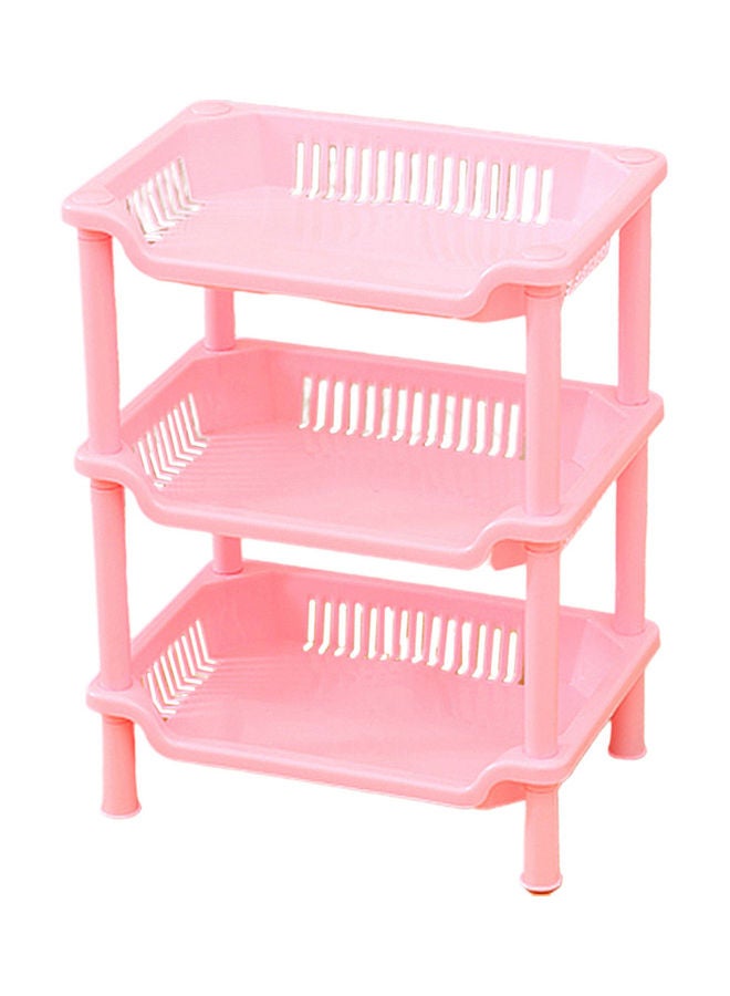 Multipurpose 3-Layer Square Storage Rack Pink