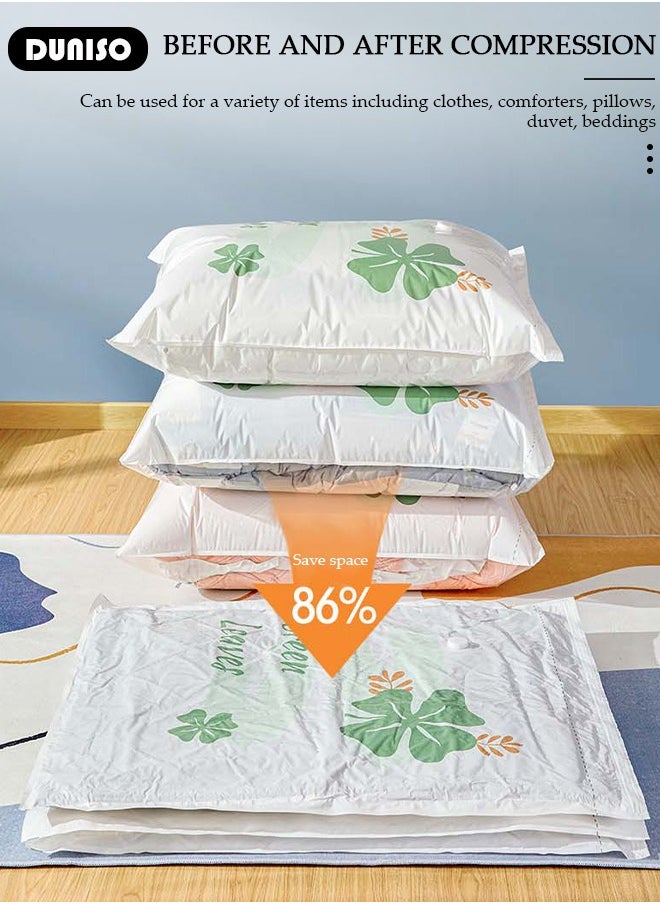 Combo Vacuum Storage Bag with Electric Pump, 4 Pack(1Jumbo + 1 Large + 1Medium + 1 Small) of Reusable Compression Bags, Double Zip Seal Special-Grip Clip,Travel Vacuum Sealer Bags, Rapid Vacuum for Clothes, Mattress, Blanket, Pillows Compression and Travelling