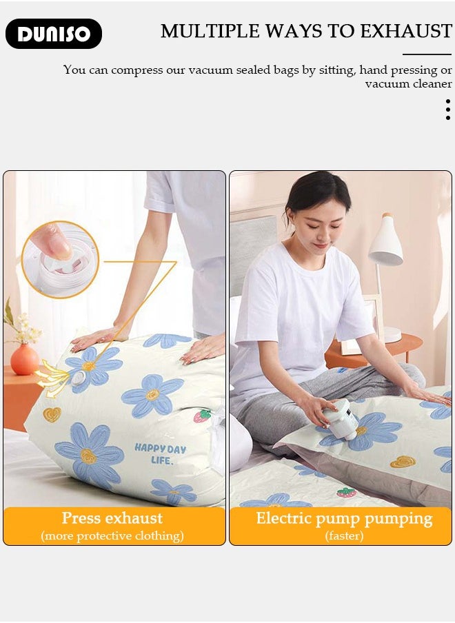 Combo Vacuum Storage Bag with Electric Pump, 3 Pack((1 Large + 1Medium + 1 Small) of Reusable Compression Bags, Double Zip Seal Special-Grip Clip,Travel Vacuum Sealer Bags, Space Saver Bags for Clothes, Mattress, Blanket, Pillows, Compression