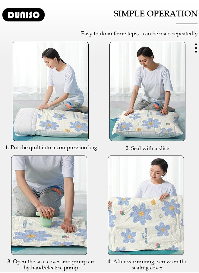 Combo Vacuum Storage Bag with Electric Pump, 3 Pack((1 Large + 1Medium + 1 Small) of Reusable Compression Bags, Double Zip Seal Special-Grip Clip,Travel Vacuum Sealer Bags, Space Saver Bags for Clothes, Mattress, Blanket, Pillows, Compression