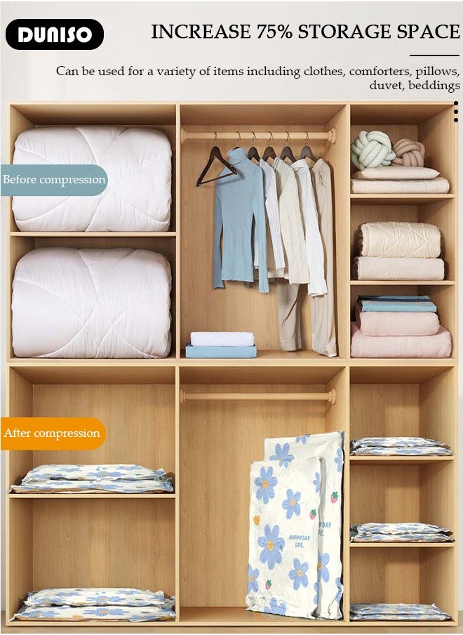 Combo Vacuum Storage Bag with Electric Pump, 3 Pack((1 Large + 1Medium + 1 Small) of Reusable Compression Bags, Double Zip Seal Special-Grip Clip,Travel Vacuum Sealer Bags, Space Saver Bags for Clothes, Mattress, Blanket, Pillows, Compression