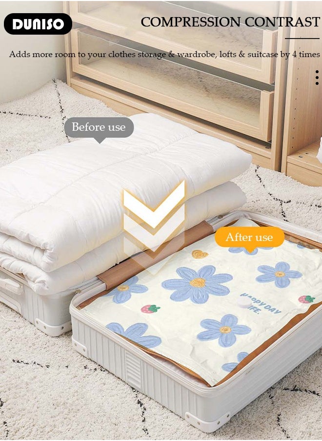 Combo Vacuum Storage Bag with Electric Pump, 3 Pack((1 Large + 1Medium + 1 Small) of Reusable Compression Bags, Double Zip Seal Special-Grip Clip,Travel Vacuum Sealer Bags, Space Saver Bags for Clothes, Mattress, Blanket, Pillows, Compression