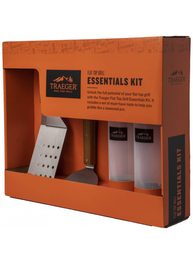 Traeger Grills Flat Top Griddle Essentials Kit, Two Spatulas, Scraper, Squeeze Bottles