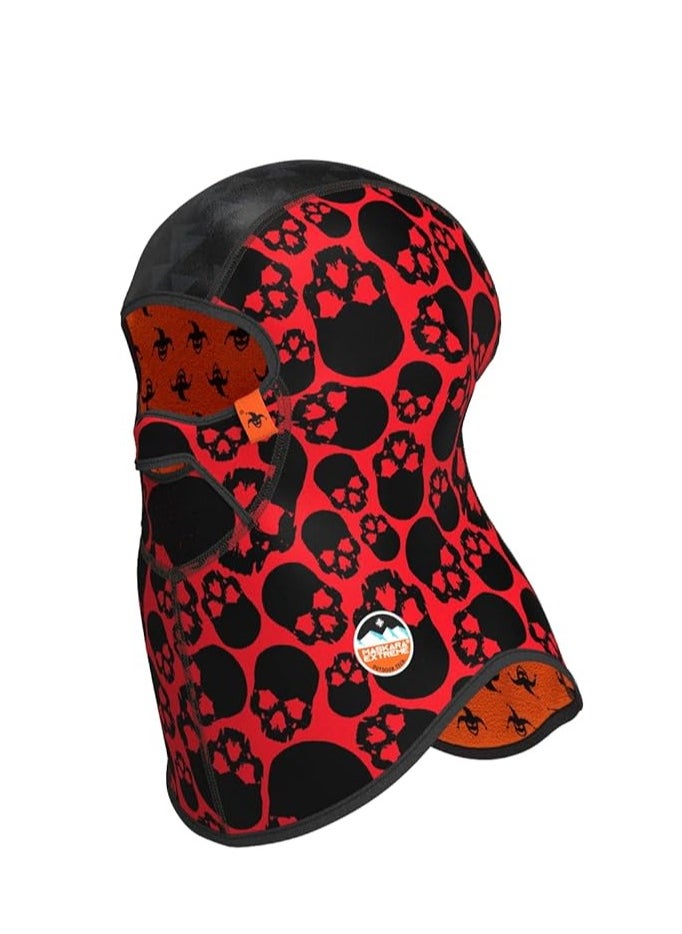 Maskara Extreme Rider Balaclava, Lightweight, UV Protection, Breathable, Perfect for Helmet Use, Red Skull