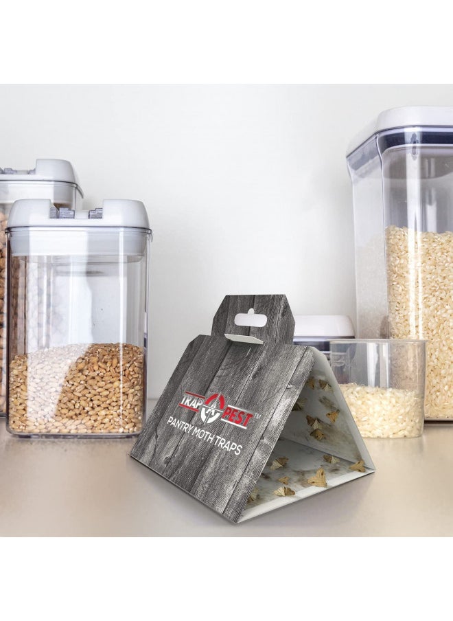 8 Pack Pantry Moth Traps- Safe and Effective for Food and Cupboard- Glue Traps with Pheromones for Pantry Moths