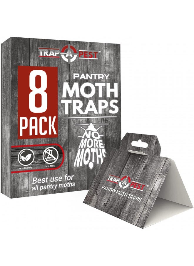 8 Pack Pantry Moth Traps- Safe and Effective for Food and Cupboard- Glue Traps with Pheromones for Pantry Moths