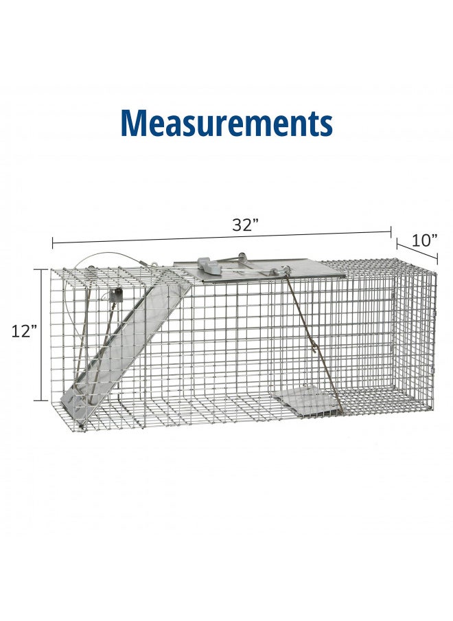 Havahart 1085 Large 1-Door Easy Set & Release Humane Live Animal Trap for Armadillos, Cats, Groundhogs, Muskrats, Nutria, Opossums, Racoons, Skunks, and Other Similar-Sized Animals