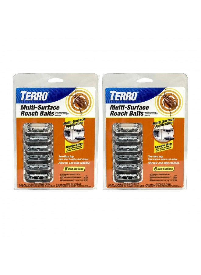 TERRO T500SR Indoor Multi-Surface Roach Killing Bait Cockroach Killer - 12 Bait Stations