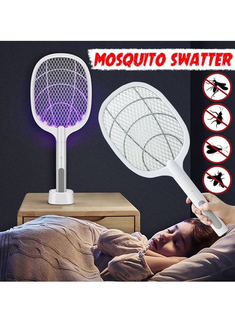 Bug Zapper Racket, Rechargeable Electric Fly Swatter, Mosquito Swatter for Indoor and Outdoor