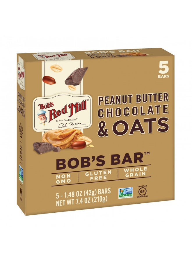 Bob's Red Mill Bar Oat Pb Choc 5Pk, 8.67 Oz (Pack of 6)