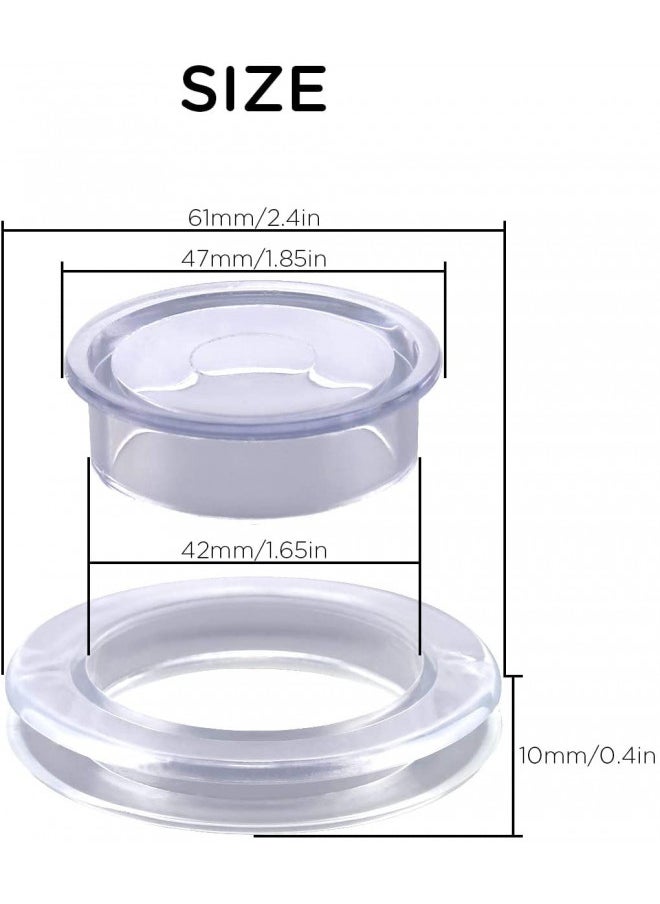 AIEX 2 Inch 2 Set Patio Table Umbrella Hole Ring and Cap Set Silicone Transparent Including 2 Rings and 2 Stoppers