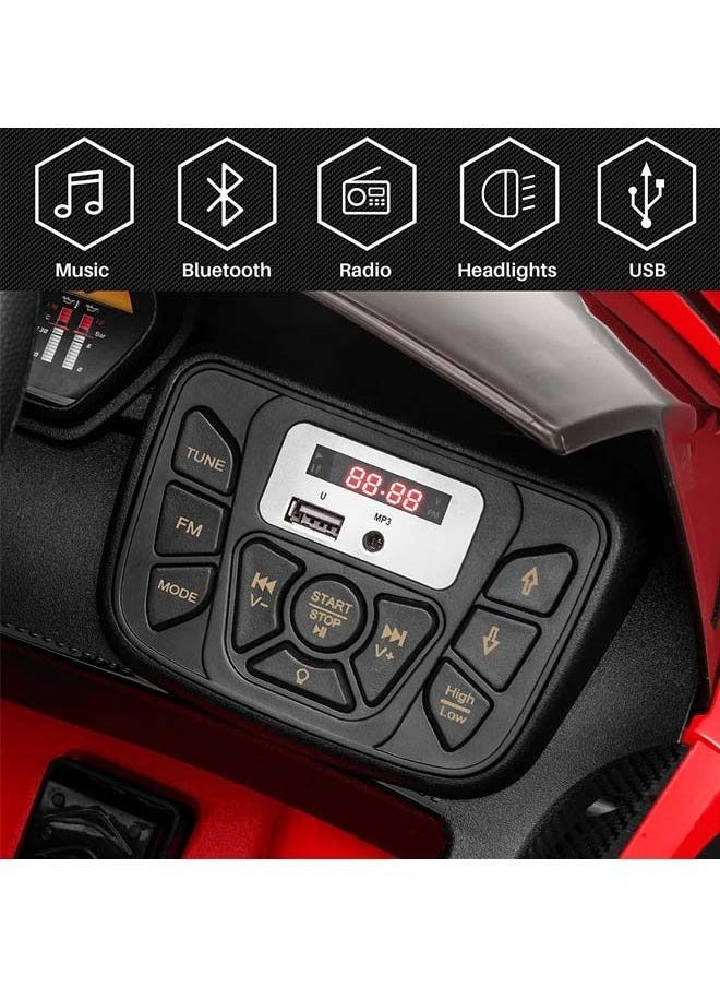 Licensed Lamborghini Aventador Battery Operated Car For Kids Ride On Baby Car With Music Light Leather Seat Kids Car Electric Car Battery Operated Ride On Car For Kids 2 To 6 Years Boys Girls Red