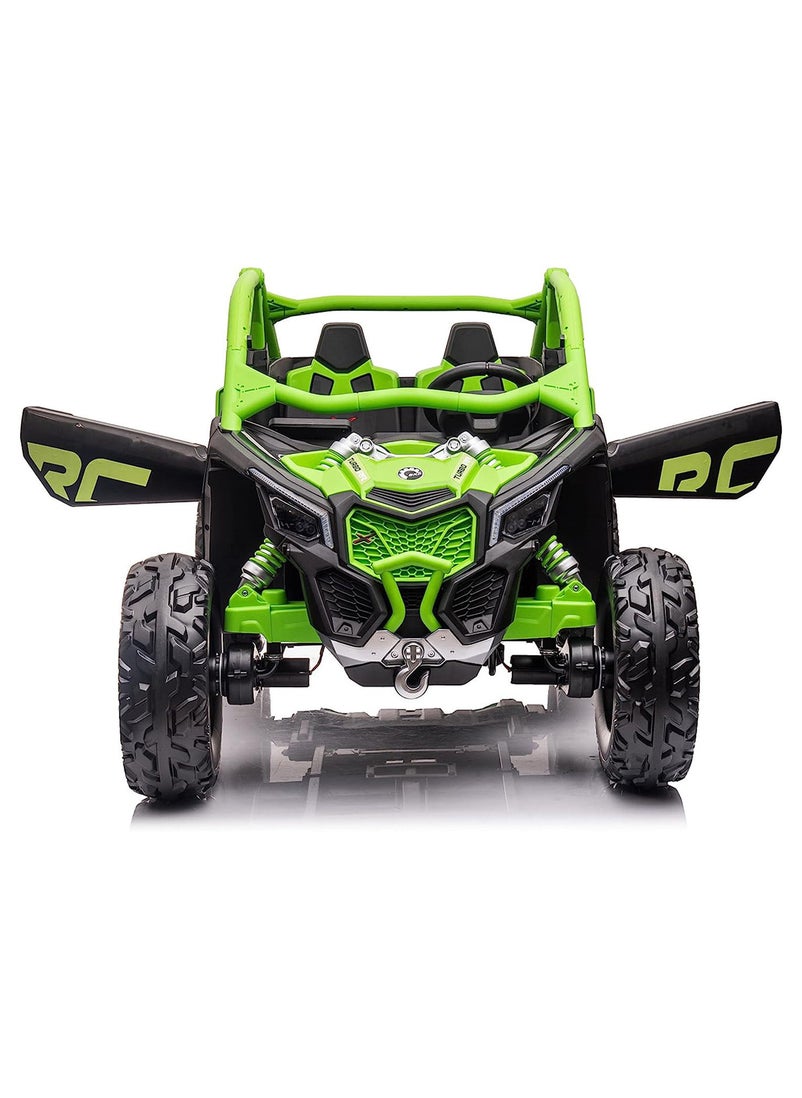 Lovely Baby Kids Battery Operated Powered Riding On Jeep LB 1000EL with Remote Control Electric Ride on Car & Led Lights Music Player Green