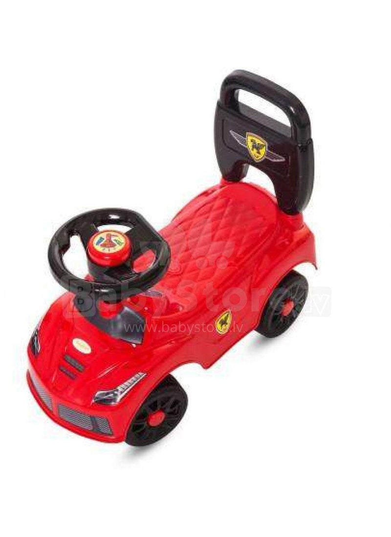 Stylish Red Ride-On Toy Car for Kids with Steering Wheel, Horn, and Fun Stickers – Perfect First Car for Toddlers and Young Children