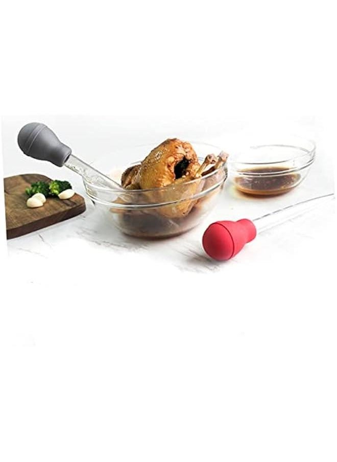 1pc Barbecue Seasoning Fluid Silicone Turkey Baster Glass Turkey Baster Liquid Baster Silicone Light Bulbs Seasoning Tube Meat Baster Lab Bread Roast