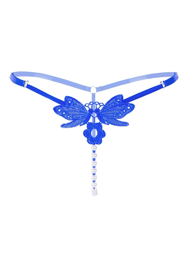 Delicate Butterfly Embroidery Briefs Blue