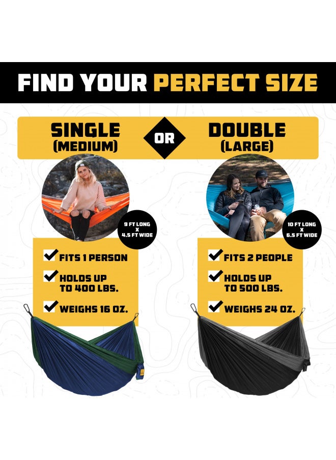 Wise Owl Outfitters Camping Hammock - Camping Accessories Single or Double Hammock for Outdoor, Travel Hammock Indoor w/Tree Straps