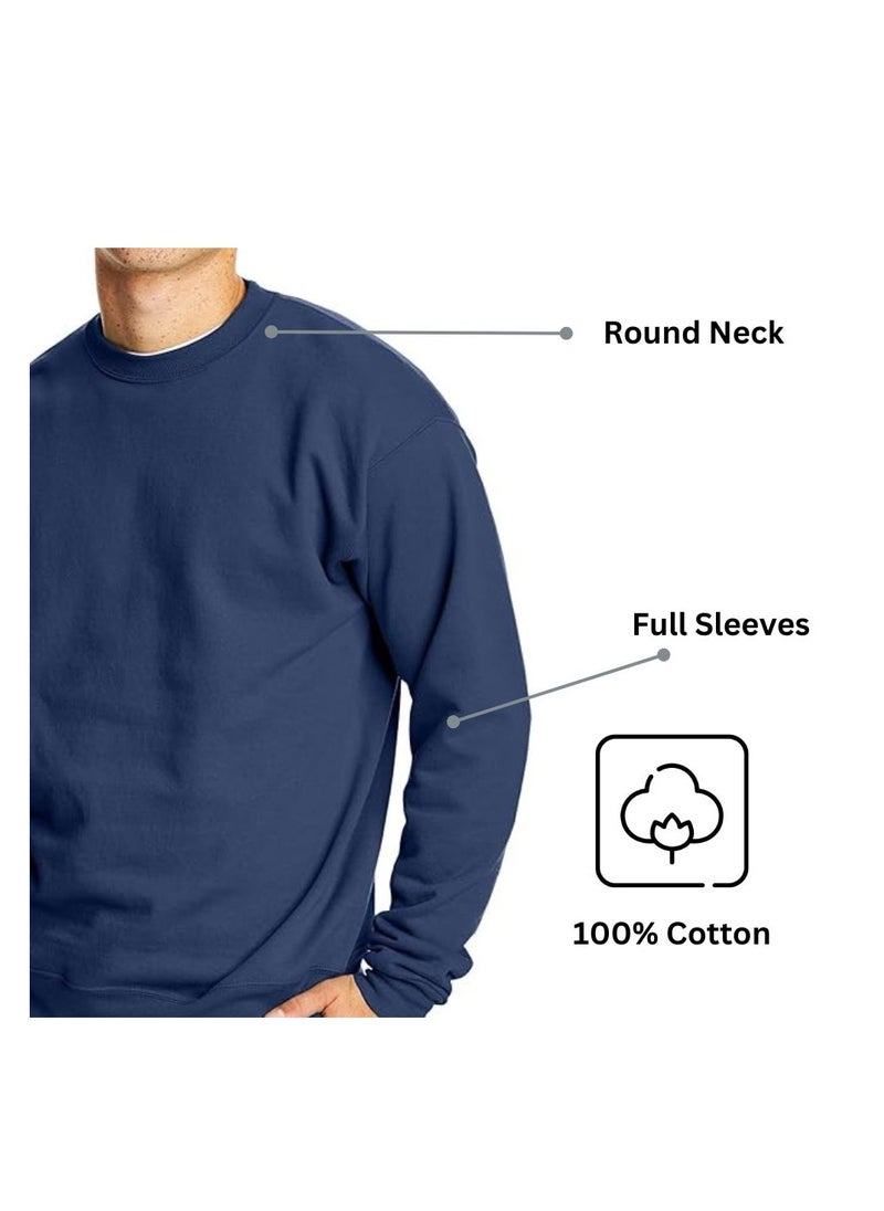 Sweatshirt For Men-Warm Fleece Round Neck Sweatshirt,Long Sleeve-Perfect For Winter,Stylish And Comfortable,Ideal For Daily Wear,Sports,Workouts