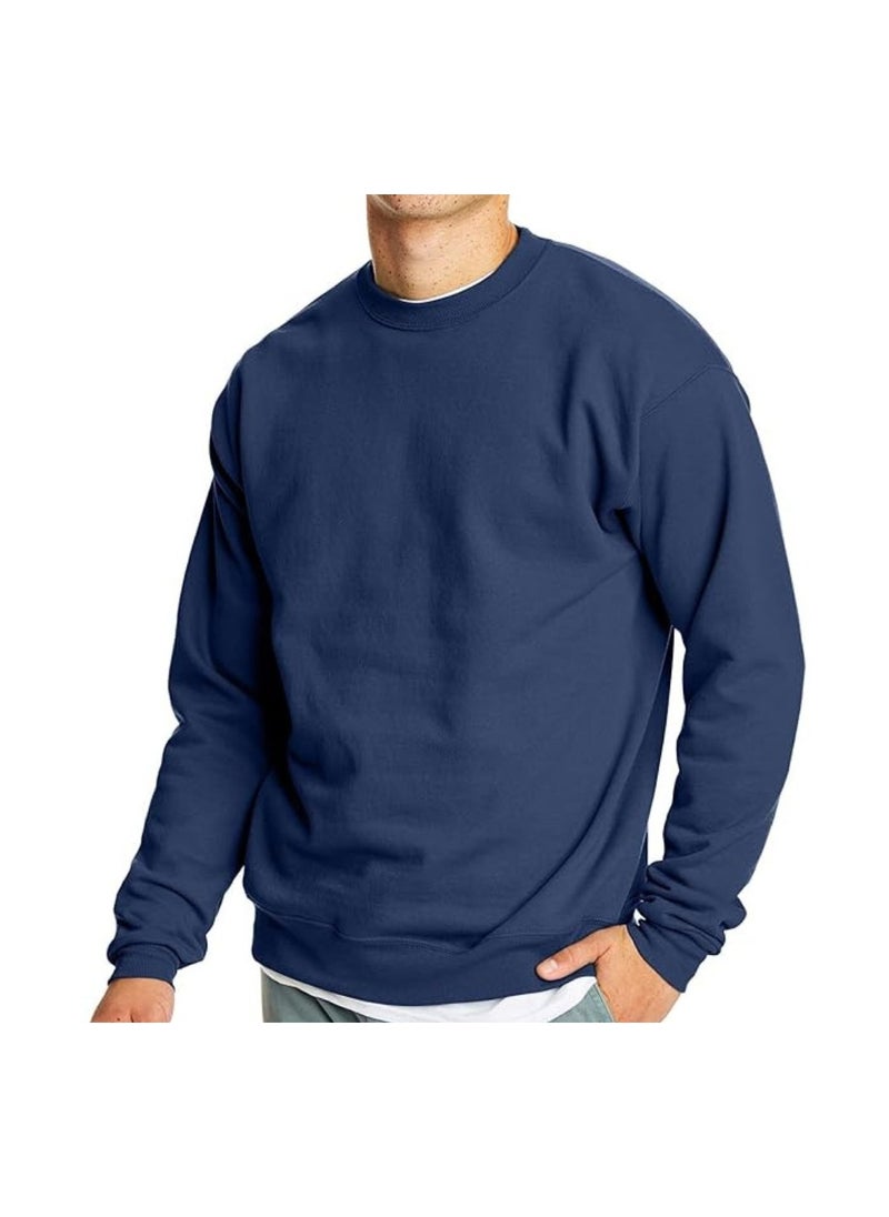 Sweatshirt For Men-Warm Fleece Round Neck Sweatshirt,Long Sleeve-Perfect For Winter,Stylish And Comfortable,Ideal For Daily Wear,Sports,Workouts