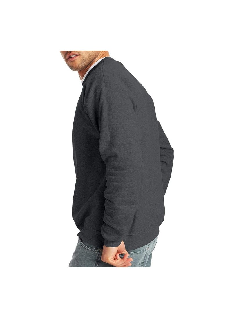 Sweatshirt For Men-Warm Fleece Round Neck Sweatshirt,Long Sleeve-Perfect For Winter,Stylish And Comfortable,Ideal For Daily Wear,Sports,Workouts