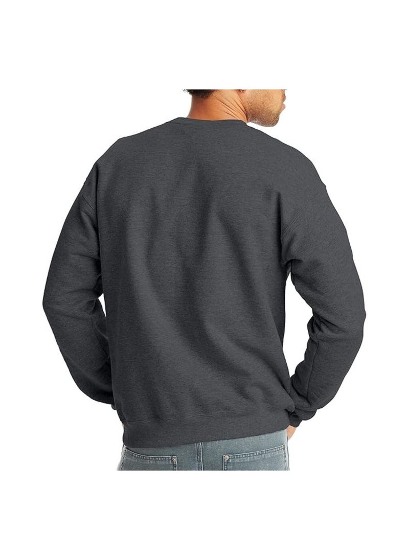 Sweatshirt For Men-Warm Fleece Round Neck Sweatshirt,Long Sleeve-Perfect For Winter,Stylish And Comfortable,Ideal For Daily Wear,Sports,Workouts