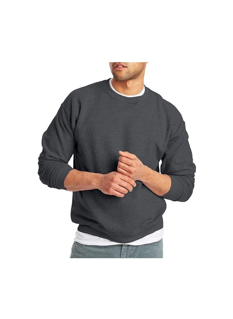 Sweatshirt For Men-Warm Fleece Round Neck Sweatshirt,Long Sleeve-Perfect For Winter,Stylish And Comfortable,Ideal For Daily Wear,Sports,Workouts