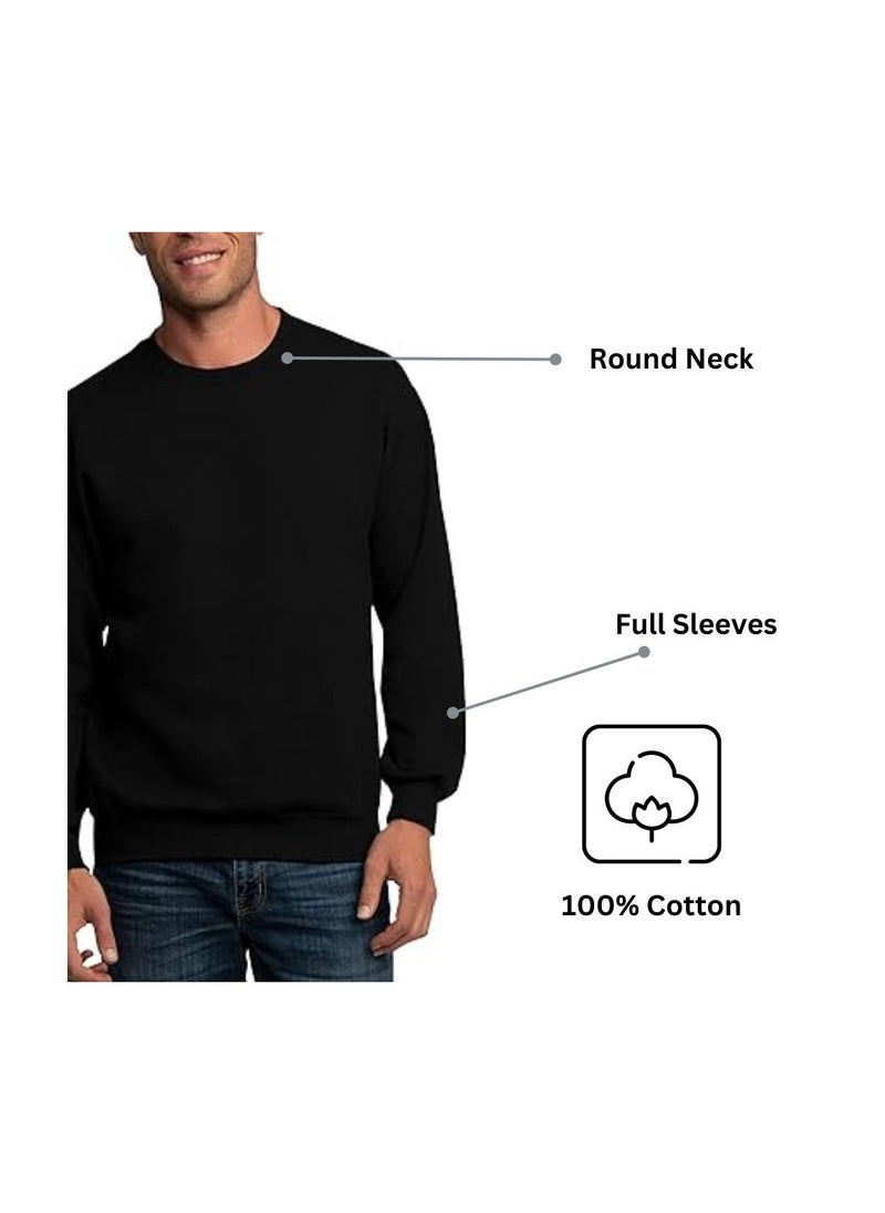 Sweatshirt For Men-Warm Fleece Round Neck Sweatshirt,Long Sleeve-Perfect For Winter,Stylish And Comfortable,Ideal For Daily Wear,Sports,Workouts