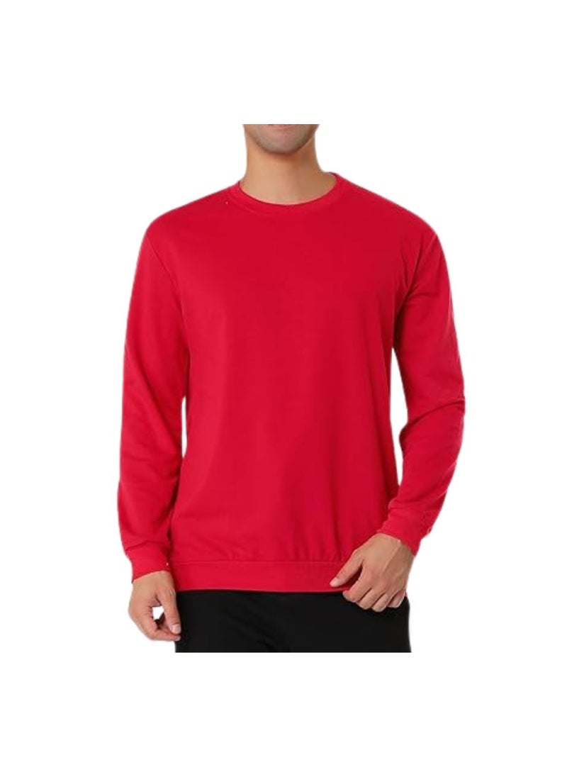 Sweatshirt For Men-Warm Fleece Round Neck Sweatshirt,Long Sleeve-Perfect For Winter,Stylish And Comfortable,Ideal For Daily Wear,Sports,Workouts