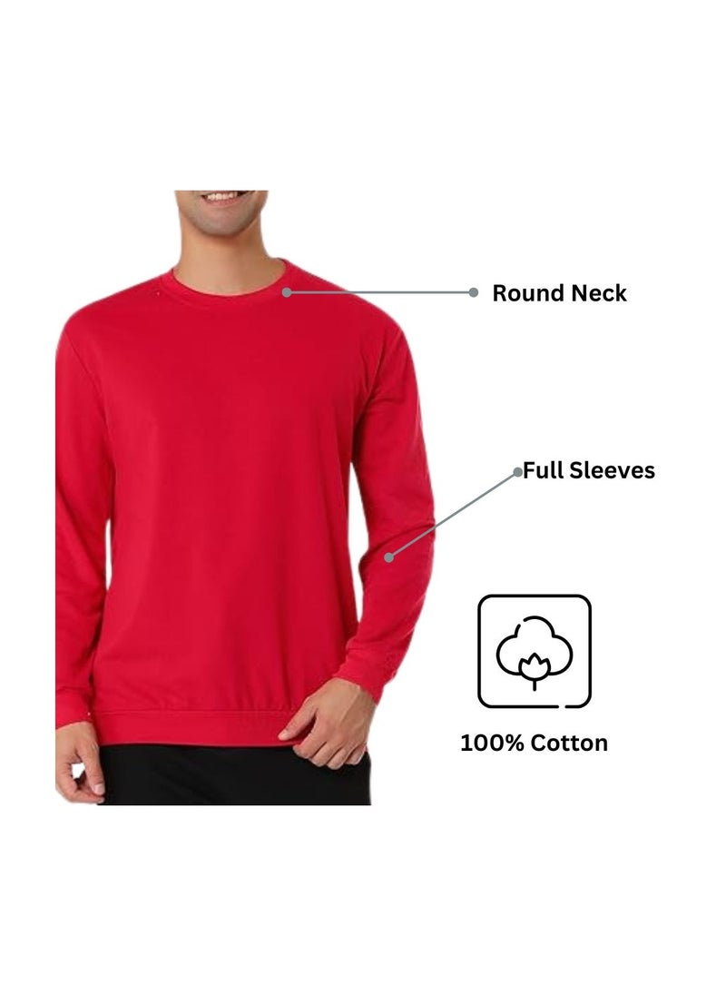 Sweatshirt For Men-Warm Fleece Round Neck Sweatshirt,Long Sleeve-Perfect For Winter,Stylish And Comfortable,Ideal For Daily Wear,Sports,Workouts