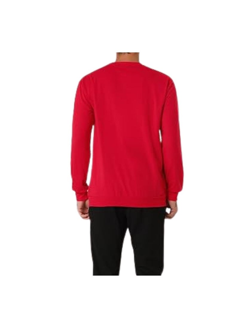 Sweatshirt For Men-Warm Fleece Round Neck Sweatshirt,Long Sleeve-Perfect For Winter,Stylish And Comfortable,Ideal For Daily Wear,Sports,Workouts