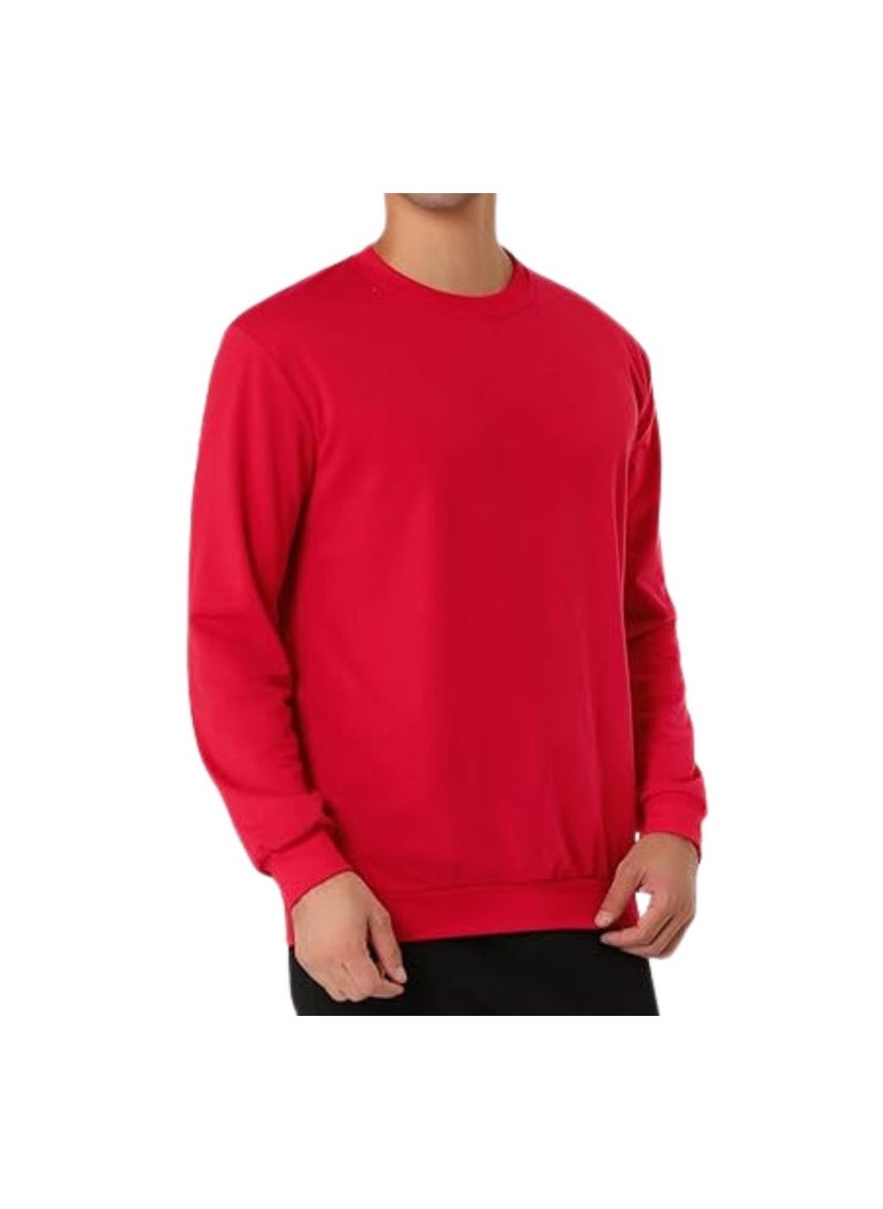 Sweatshirt For Men-Warm Fleece Round Neck Sweatshirt,Long Sleeve-Perfect For Winter,Stylish And Comfortable,Ideal For Daily Wear,Sports,Workouts