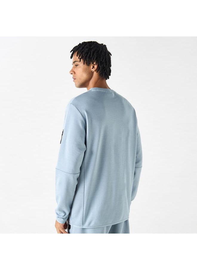 Kappa Solid Crew Neck Sweatshirt with Long Sleeves