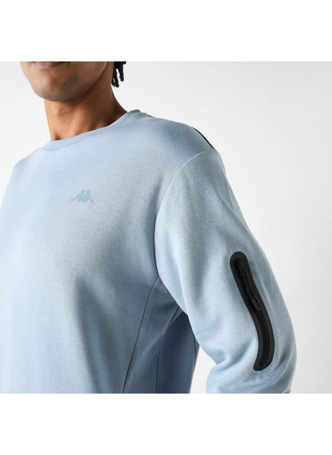 Kappa Solid Crew Neck Sweatshirt with Long Sleeves