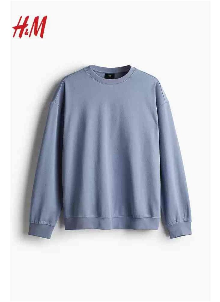 HM New Fashionable Casual Round Neck Loose American Long Sleeved Sweatshirt