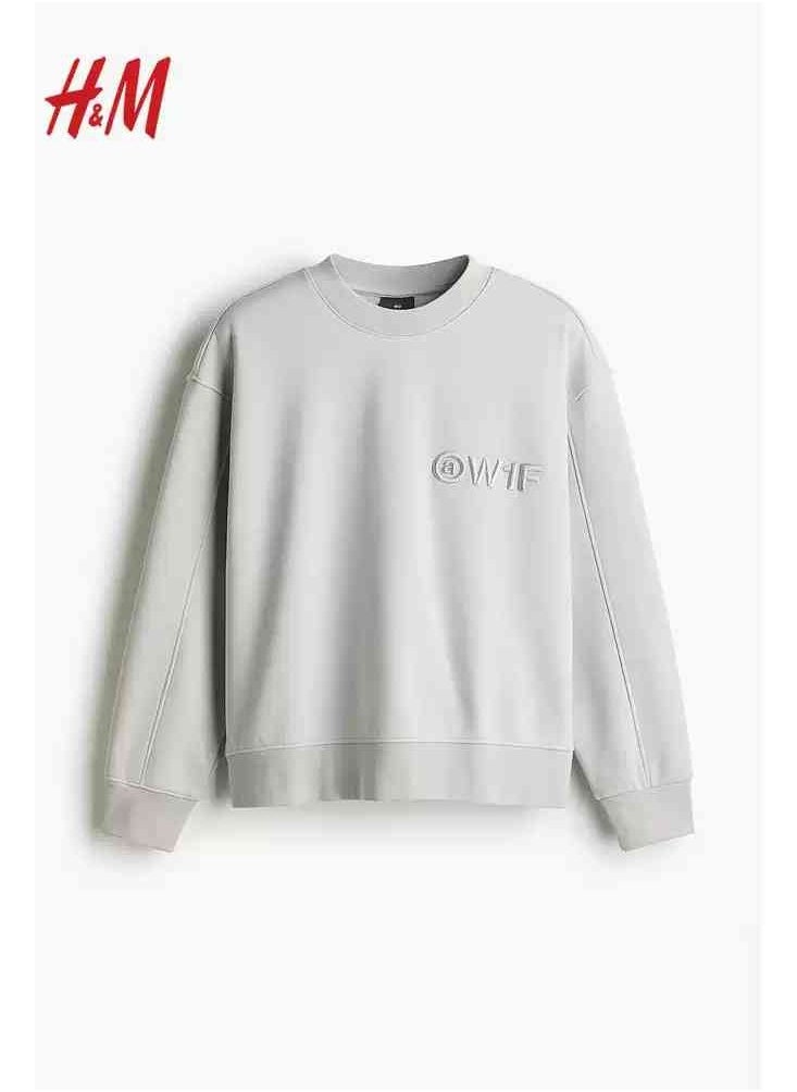 HM New Fashionable Casual Round Neck Loose American Long Sleeved Sweatshirt