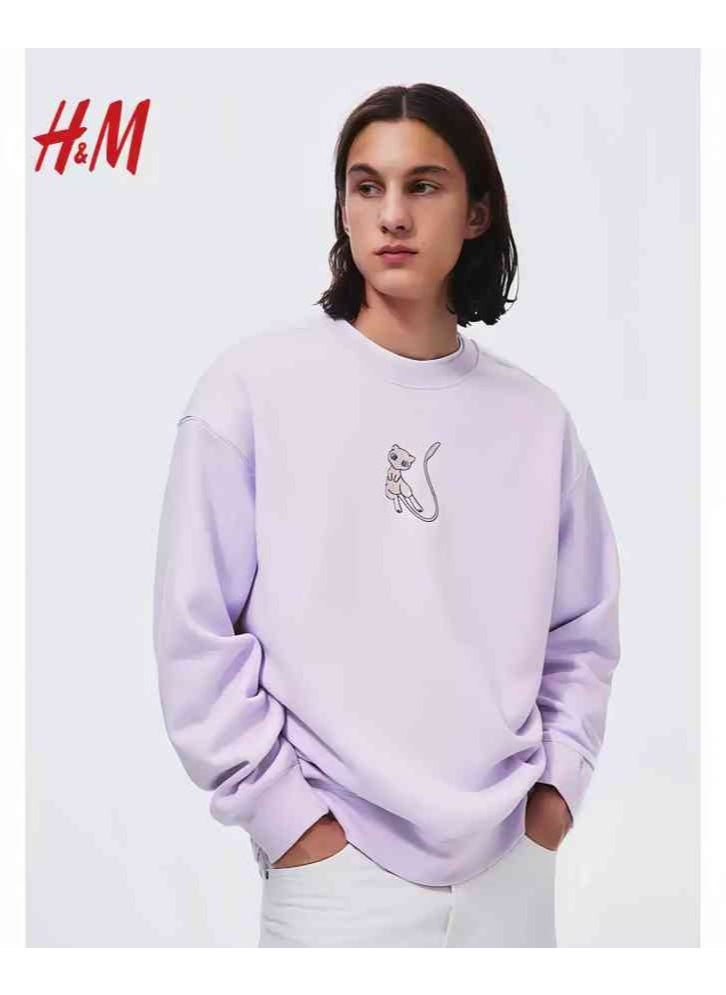 HM New Fashionable Casual Round Neck Loose American Long Sleeved Sweatshirt