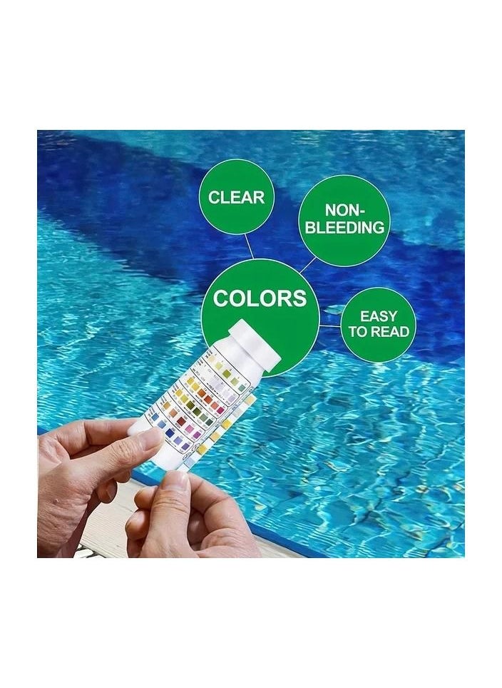 50-Pieces/Bottle 6-In-1 Multipurpose Chlorine PH Test Strips,SPA Swimming Pool Water Tester Paper