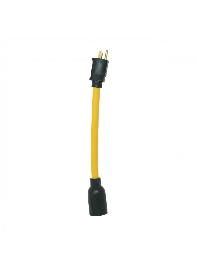 Coleman Cable 90208802 090208802 Generator Cord Adapter from 5-15P to L5-20R (9 in; 12/3 Gauge); Yellow