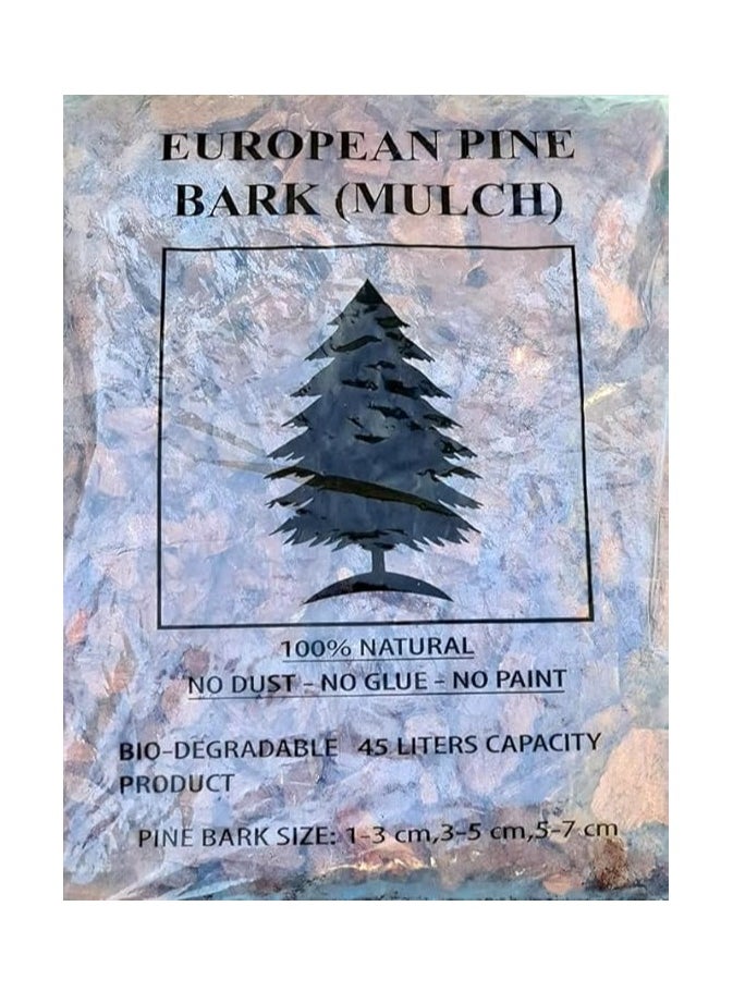 Europena Pine Bark Mulch Bio-Degradable 45Ltr- 7Kg Size 5-7cm