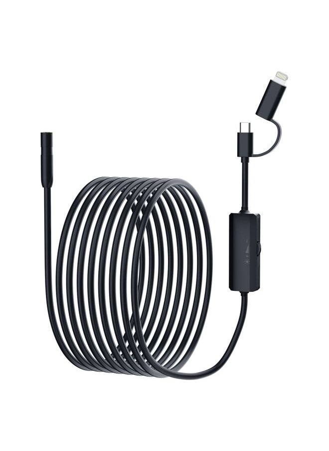 AN112 2 in 1 USB-C / Type-C + 8 Pin Interface 8mm HD Industry Endoscope, Length:10m Hard Tube